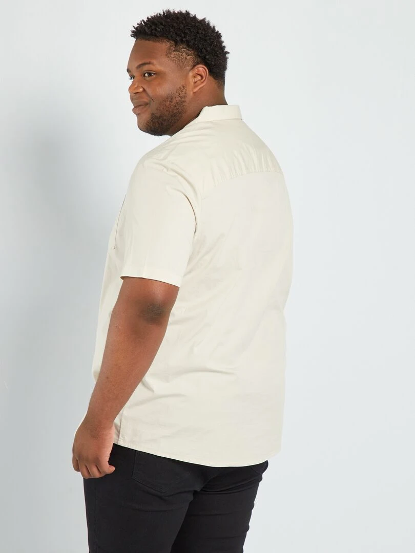 Chemise droite avec poche poitrine   Gris beige