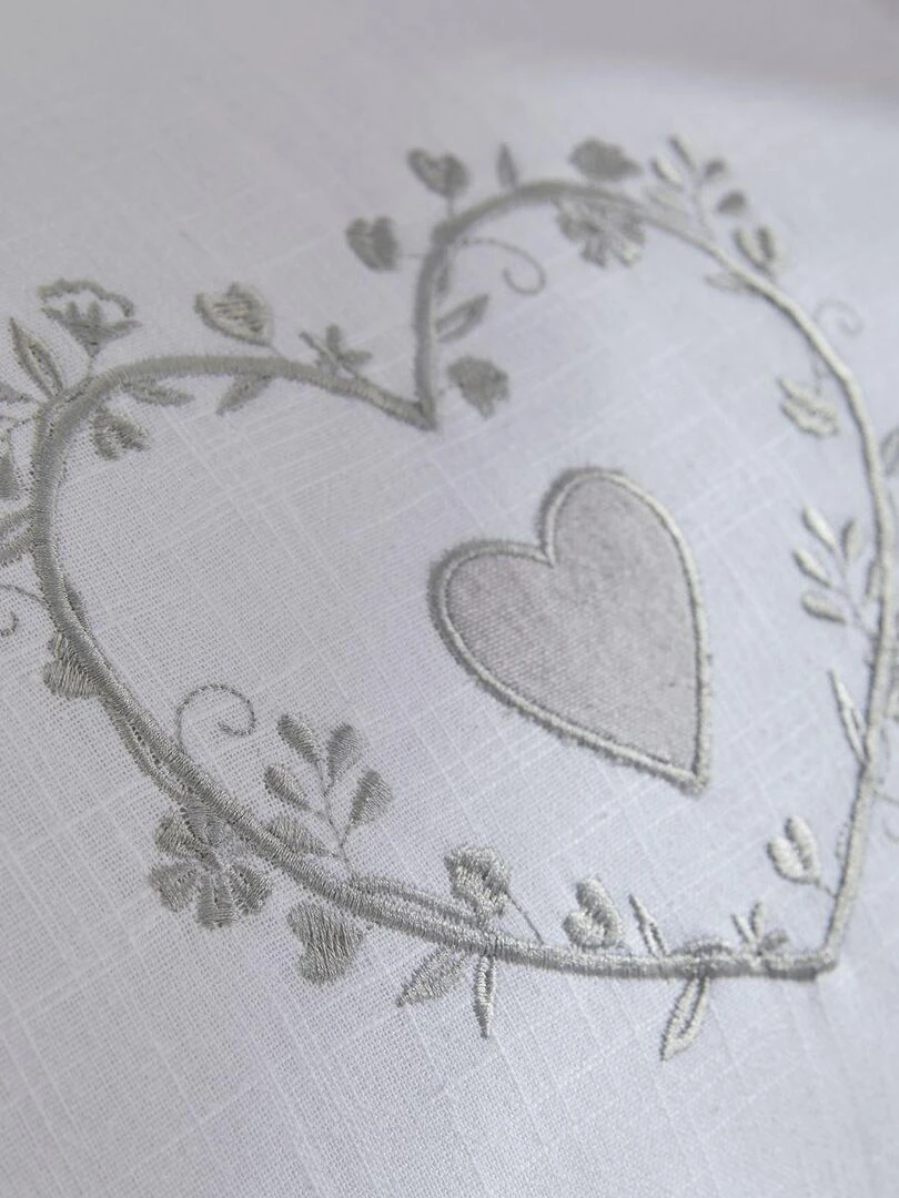Coussin déhoussable avec broderie 'CHARME' 'TODAY'   Gris clair