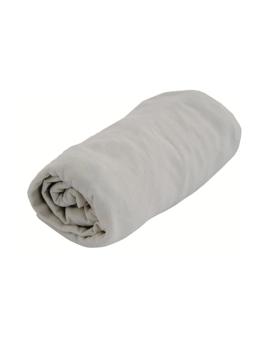 Drap housse uni en jersey Gris perle