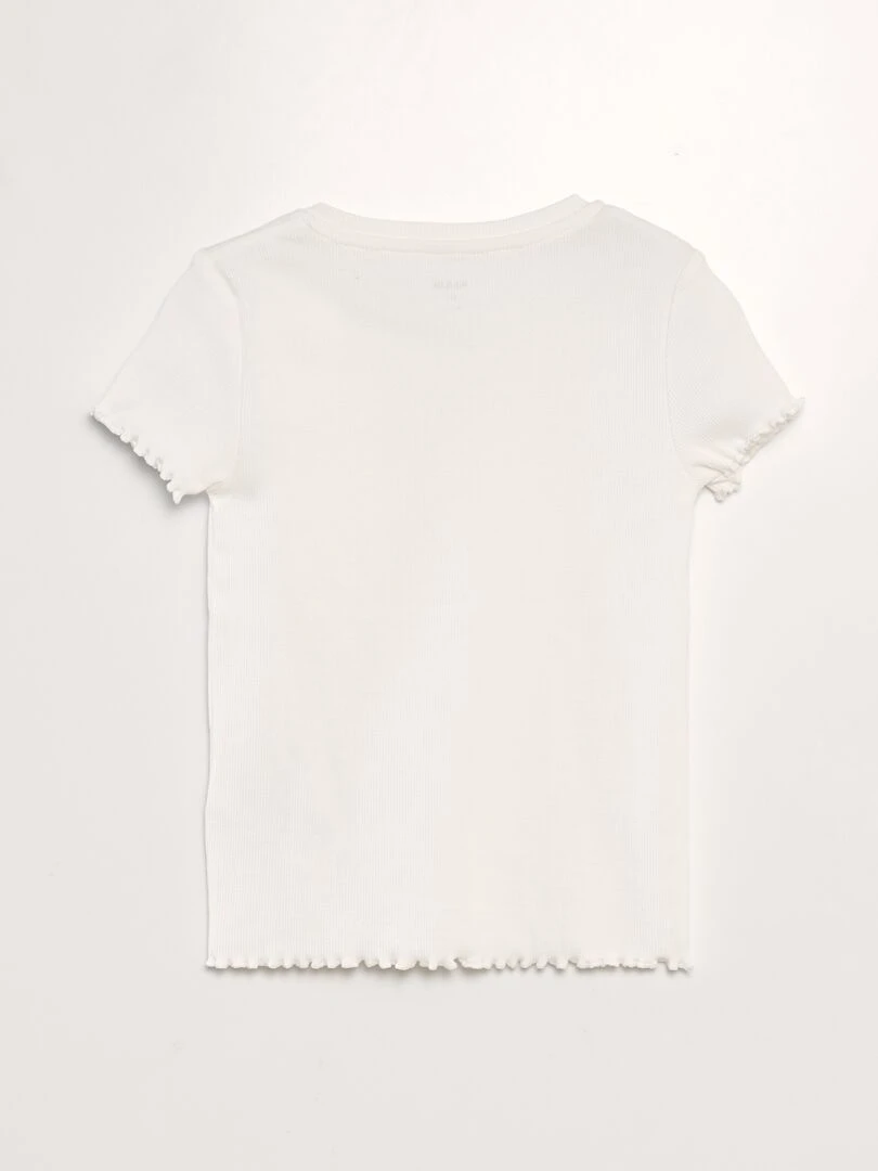 T shirt avec découpe sur le devant blanc