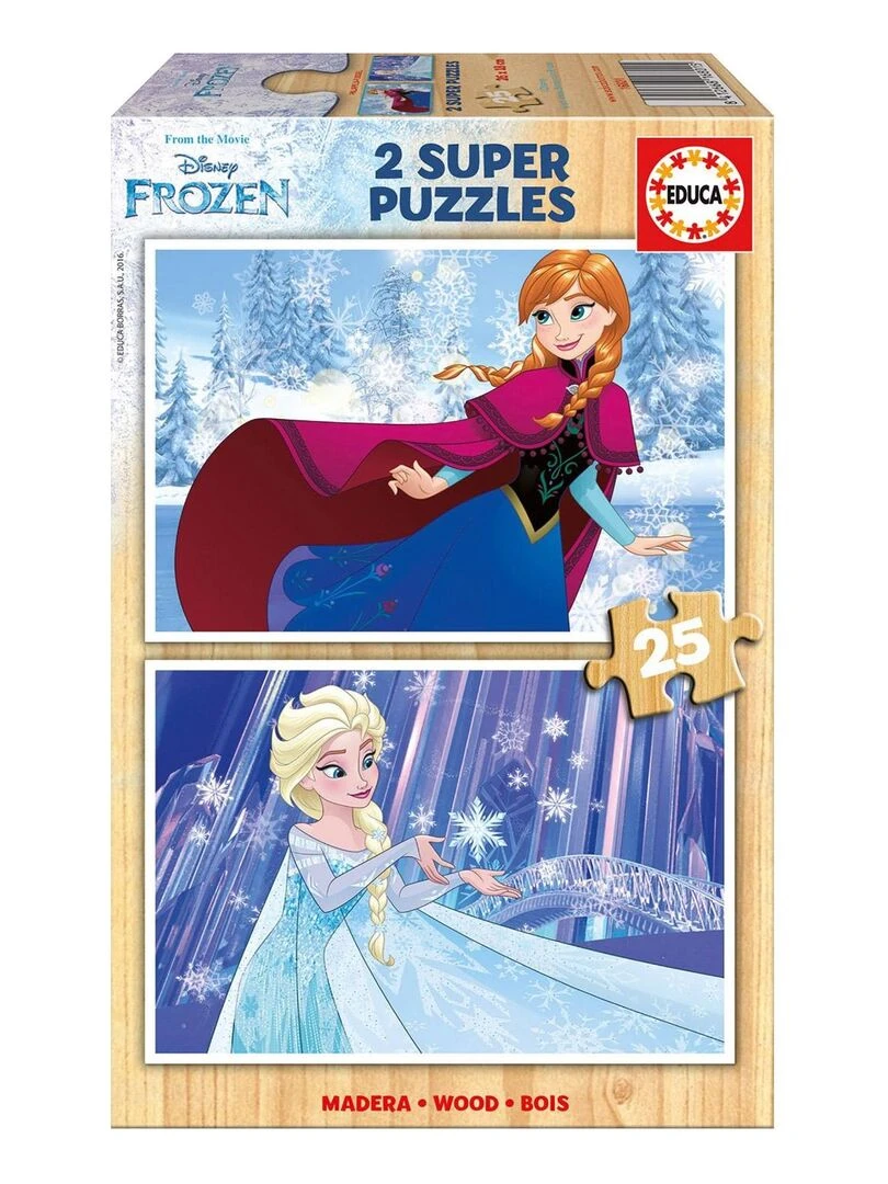 Puzzle 2 x 25 pièces : La Reine des Neiges (Frozen) N/A