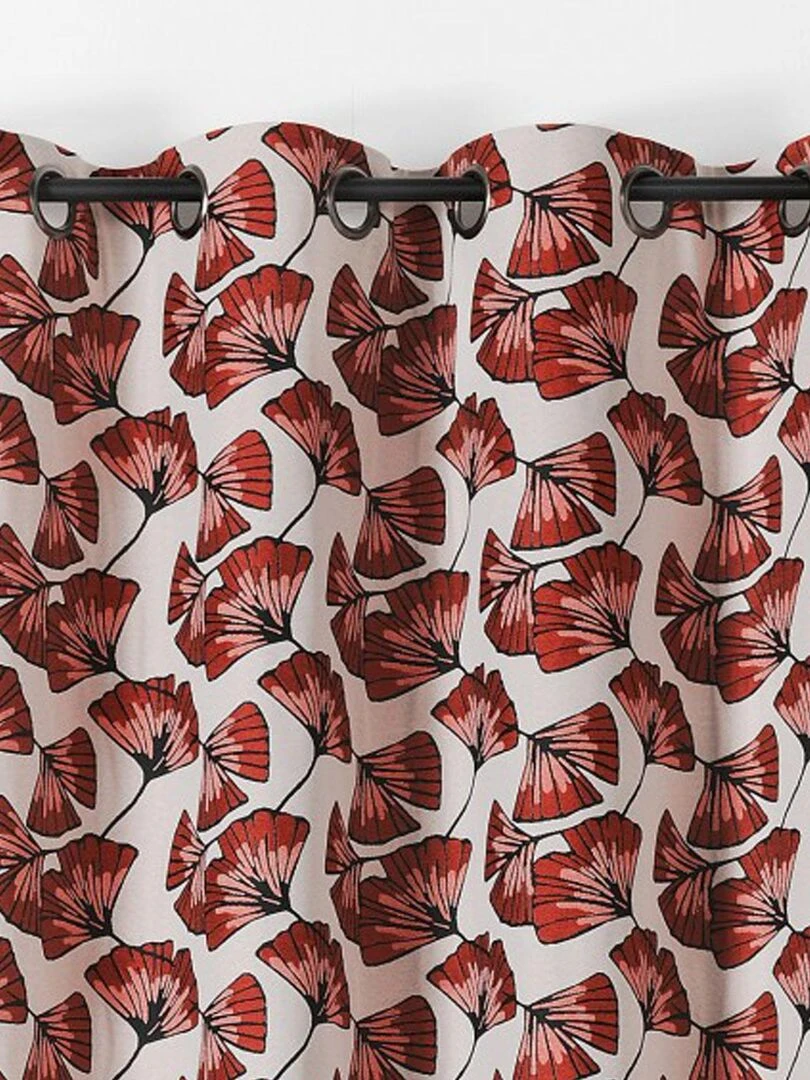 Rideau jacquard Biloba Rouge