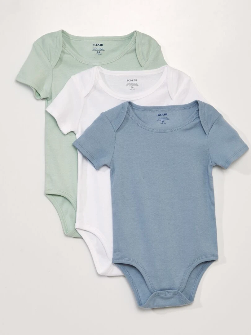 Lot de 3 bodies en coton So Easy Bleu