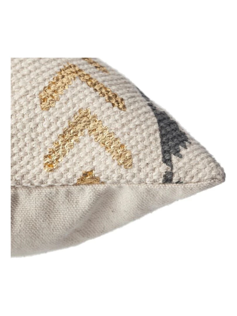 Housse de coussin ethnique et or   Gris clair