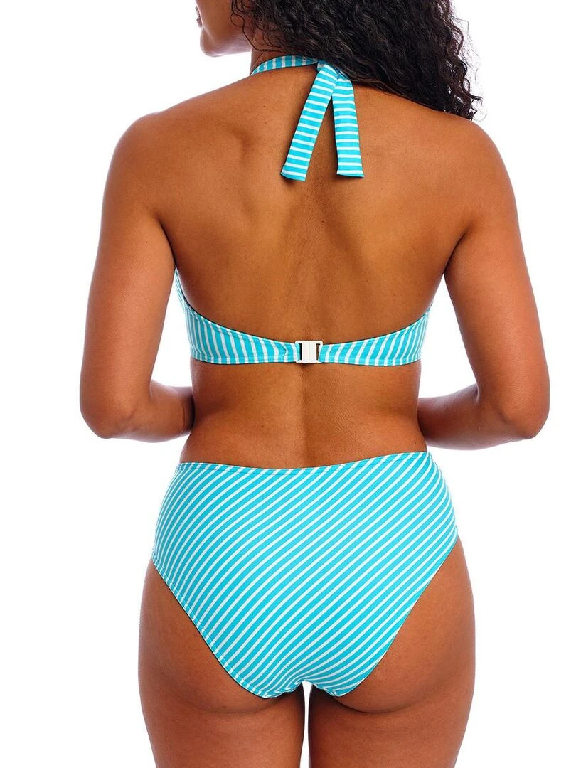 Bas de maillot taille haute rayé Jewel cove stripe   Bleu