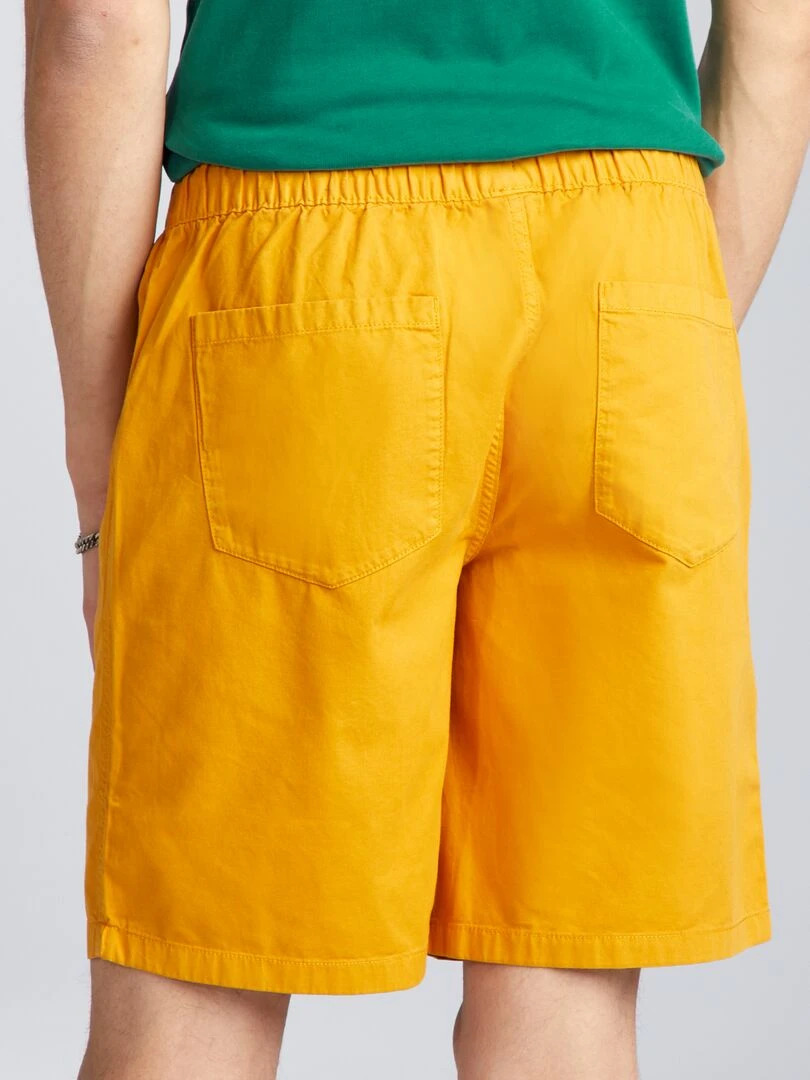 Short élastique en coton   Jaune moutarde