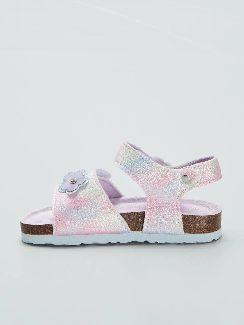 Sandales à scratchs 'Reine des Neiges'   Rose