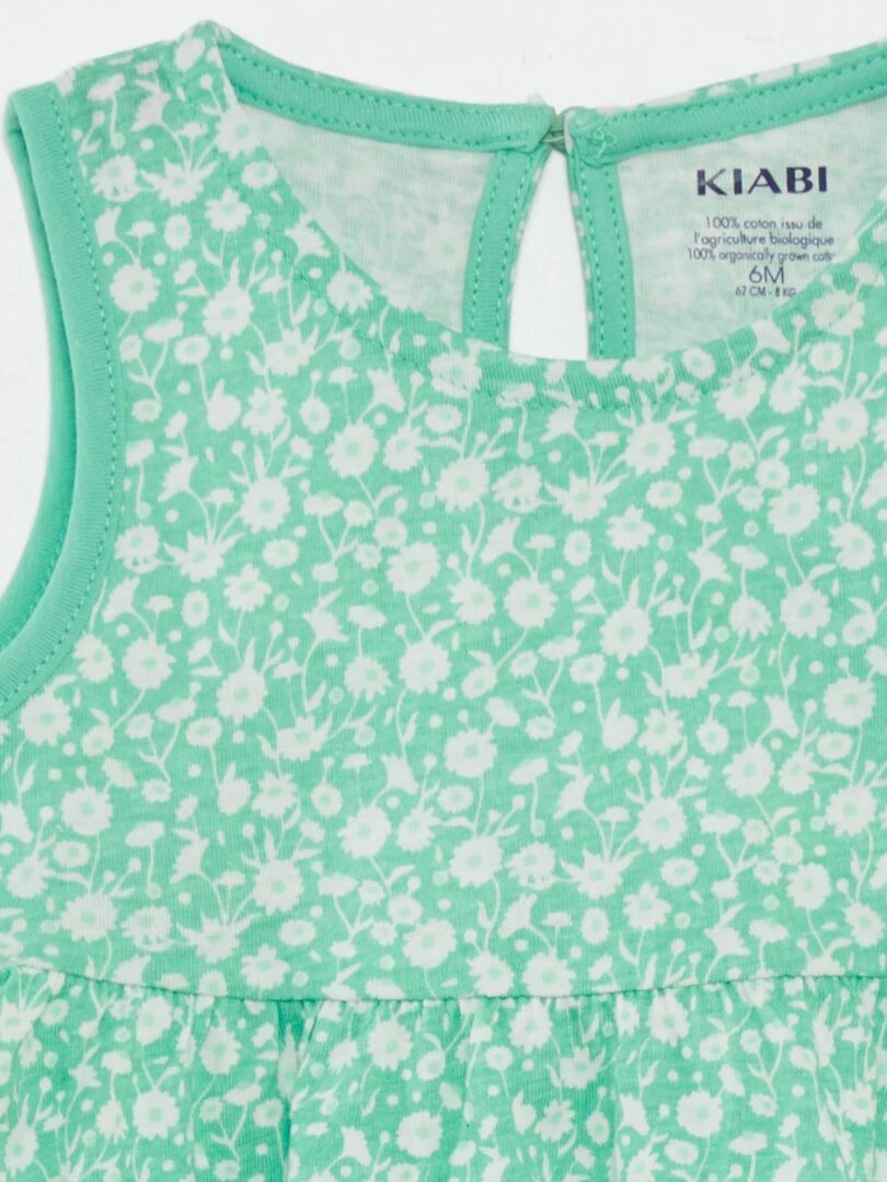 Robe sans manches à motif   Vert