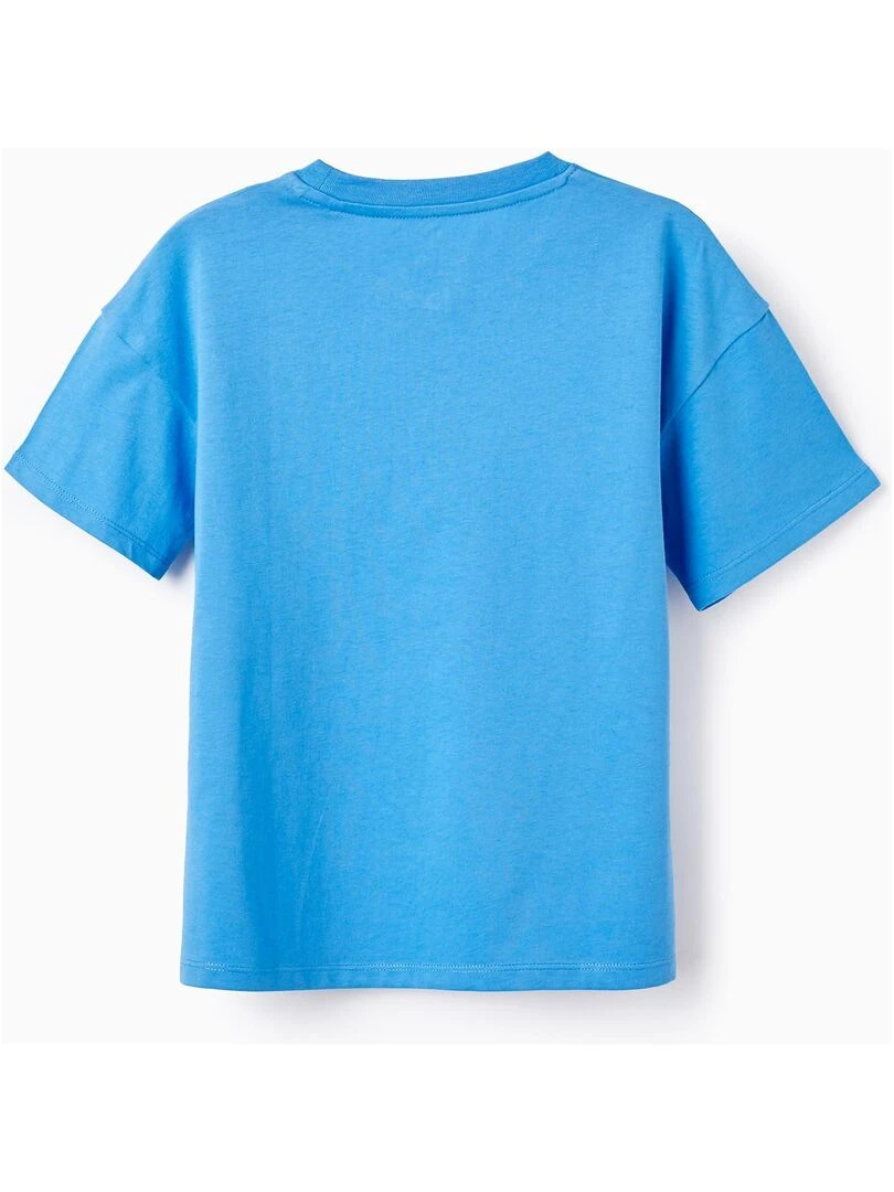 T shirt en Coton Imprimé pour Garçon 'Surf' manches courtes Bleu foncé