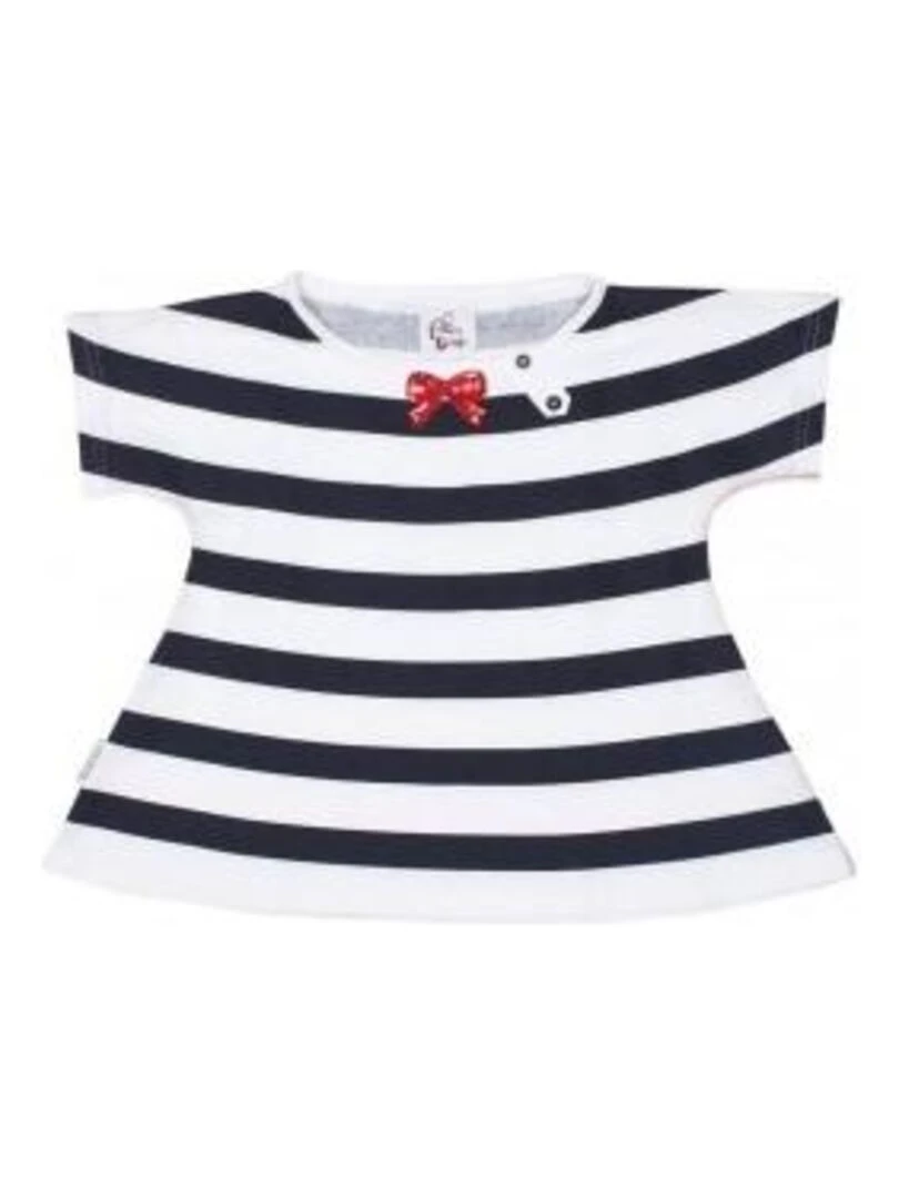 T shirt manches courtes fille FAGOLE MISS GIRLY Bleu marine