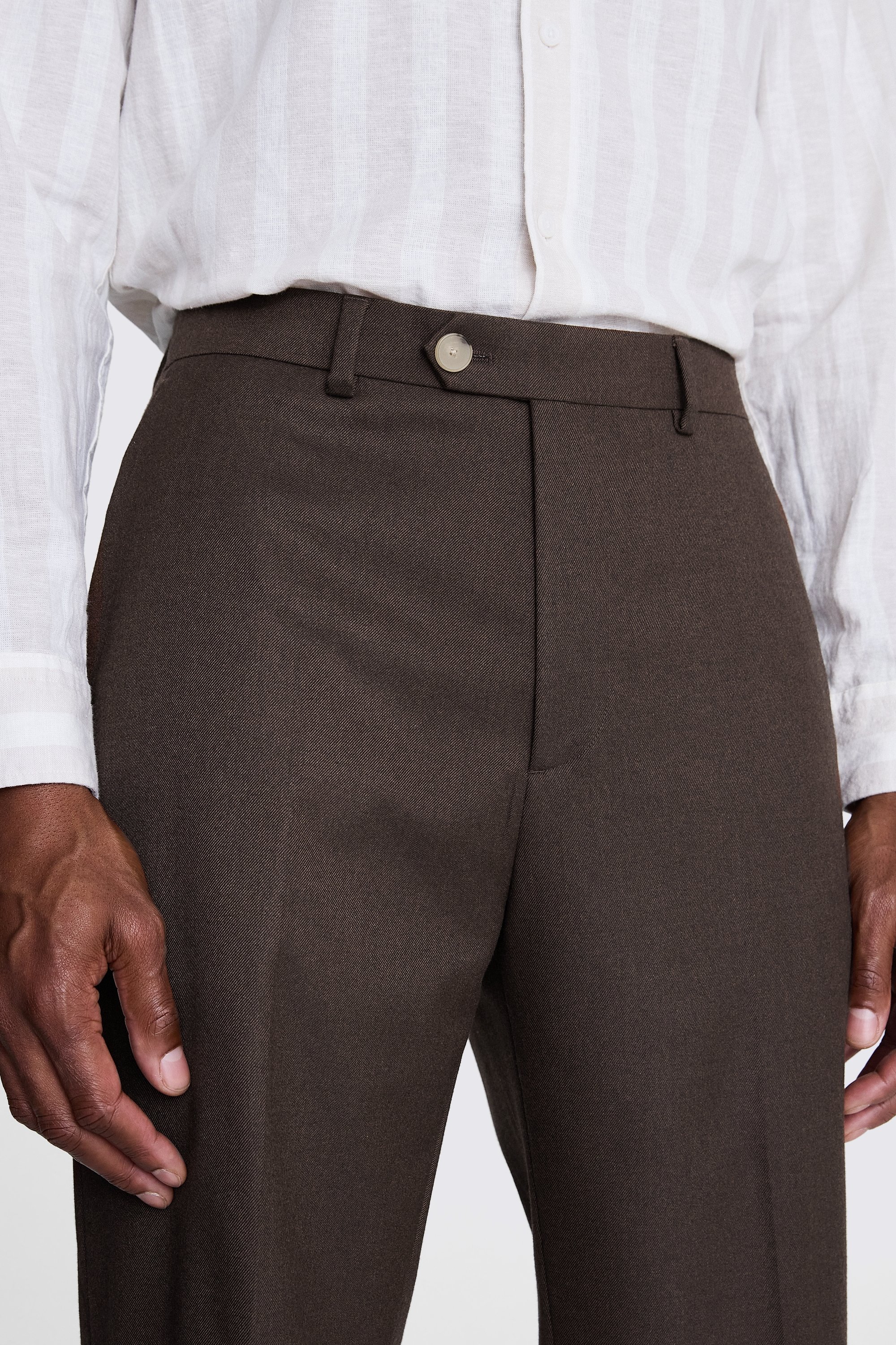Relaxed Fit Copper Flannel Trousers   Buy Online at Moss