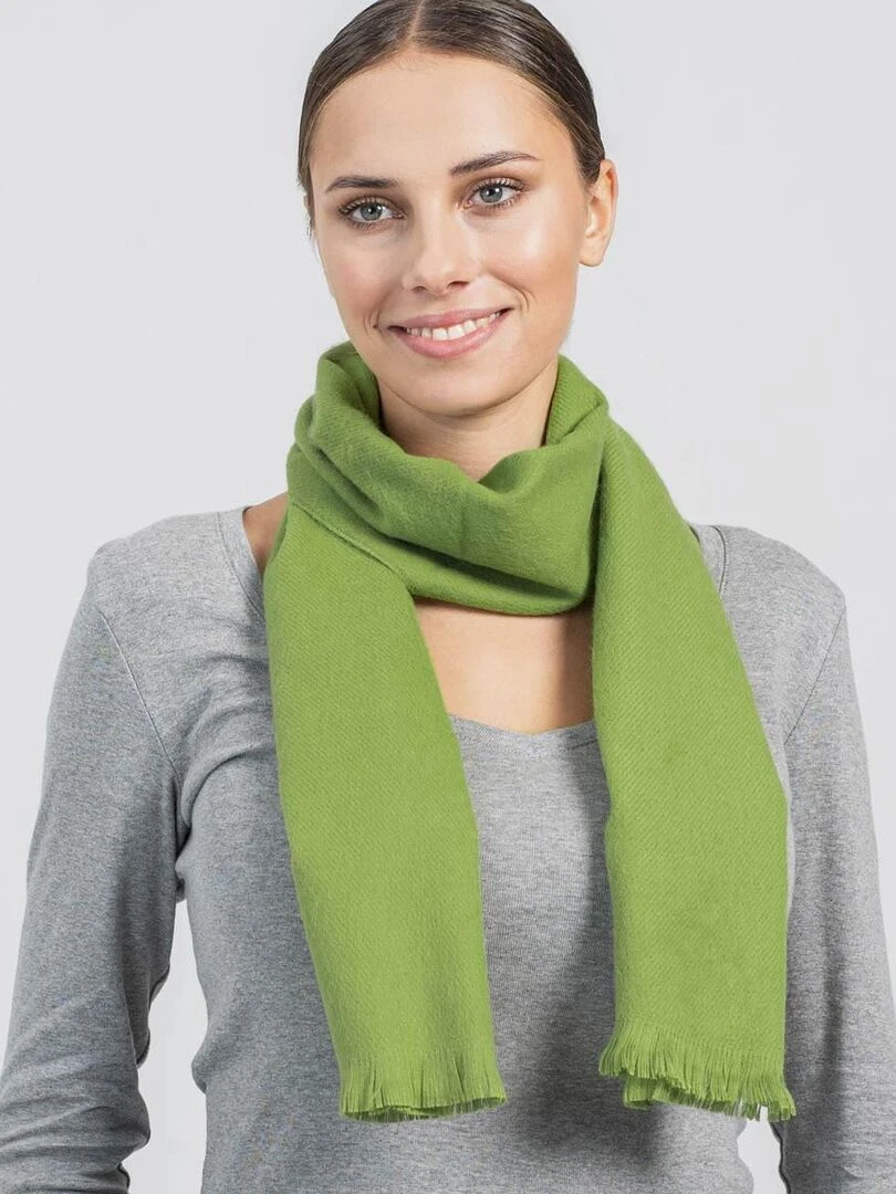 Echarpe Sherpa Fabriqué en France Vert anis