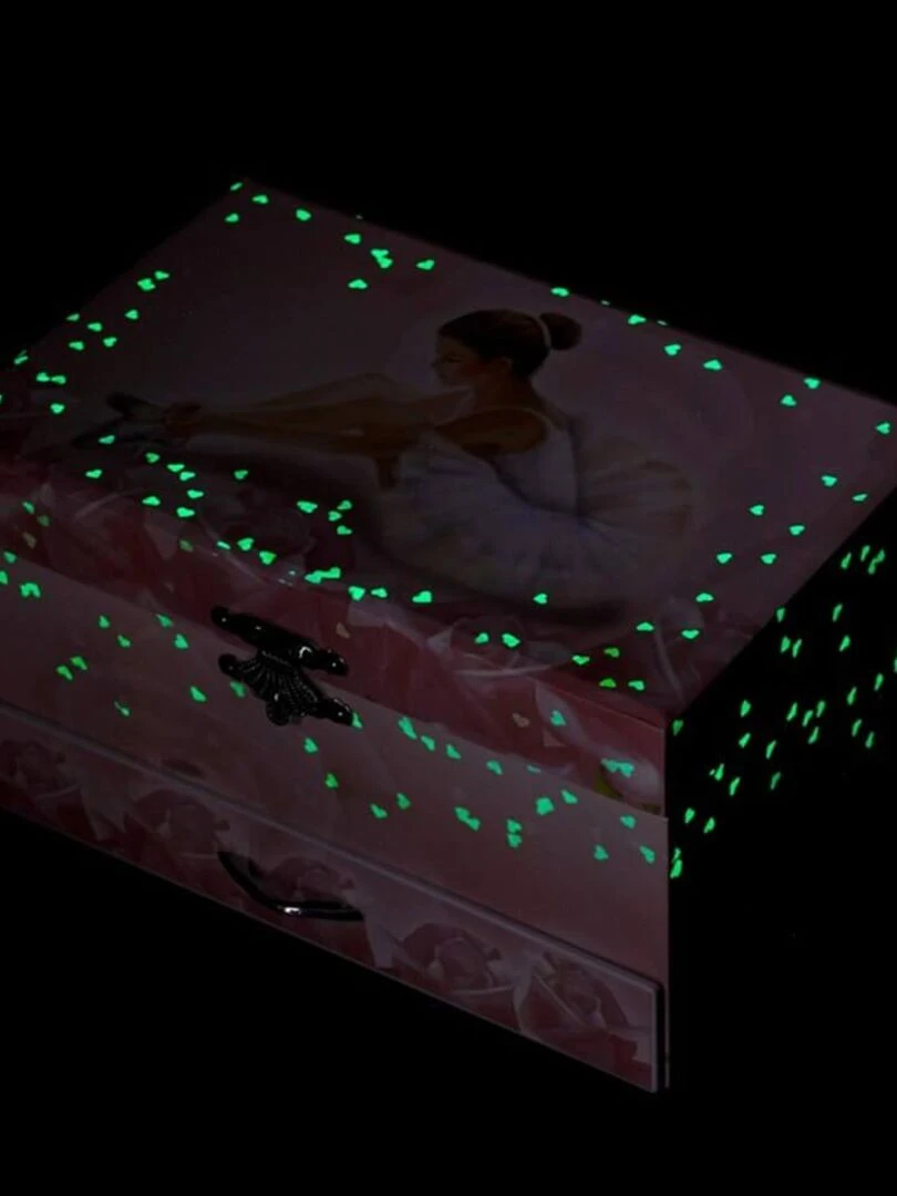 Boîte à bijoux musicale phosphorescente Ballerine rose   N/A