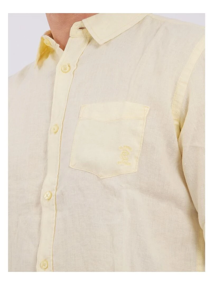 Chemise manches longues pur lin DALAMO   Jaune