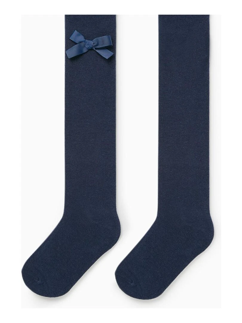 Collant en Coton avec Noeud Satiné Fille ESSENTIALS LINE Bleu foncé