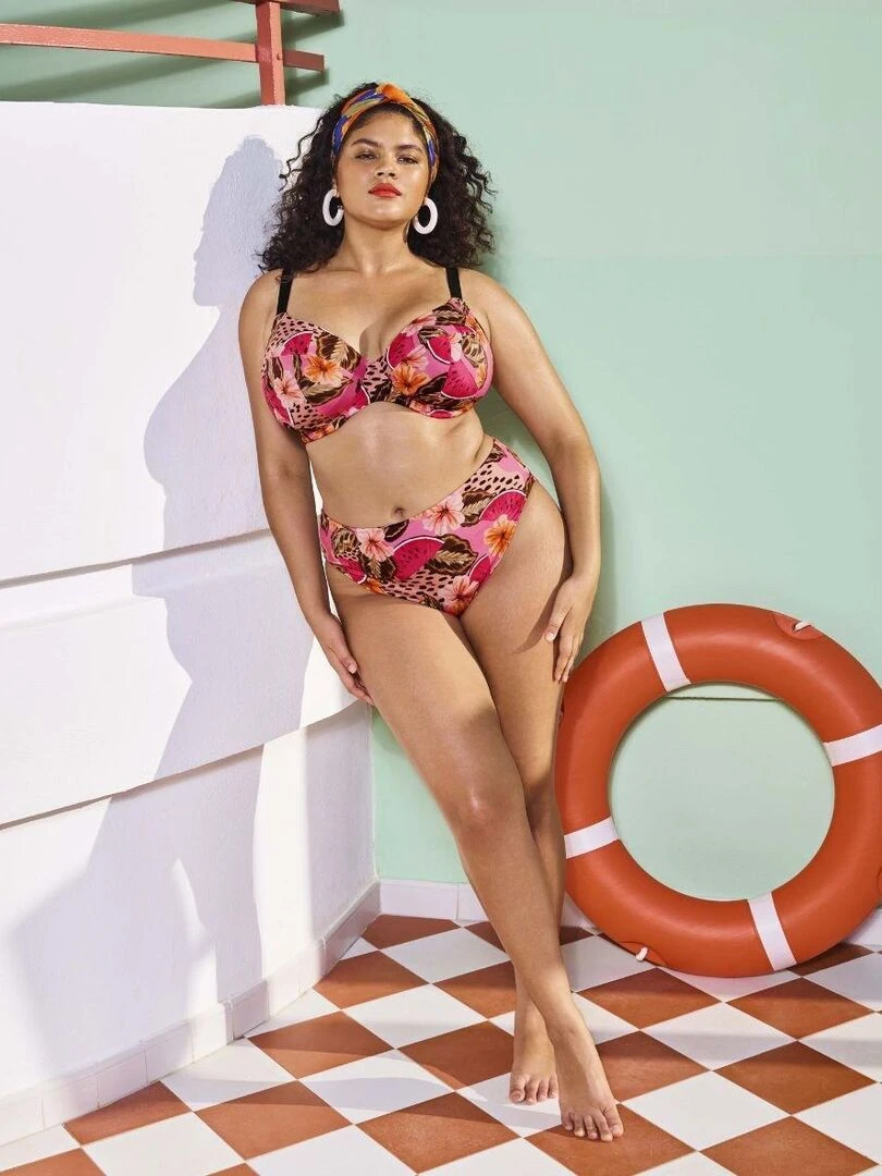 Haut de maillot grande taille Cabana Nights   Rose