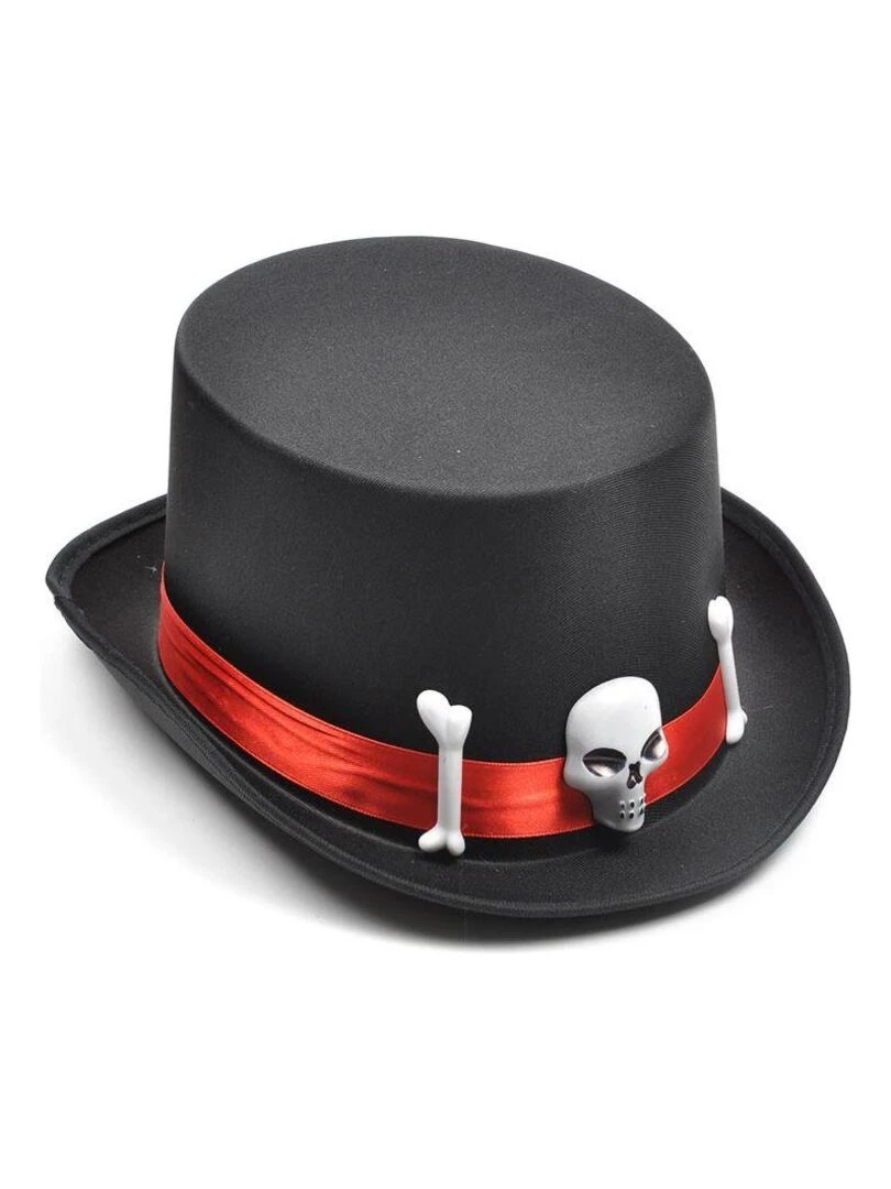 Chapeau haut de forme tête de mort Noir Noir