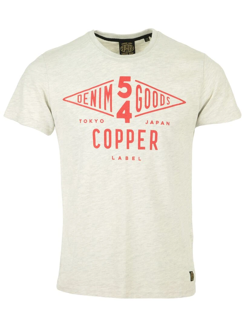 T shirt Superdry Copper Label Tee Gris Rouge