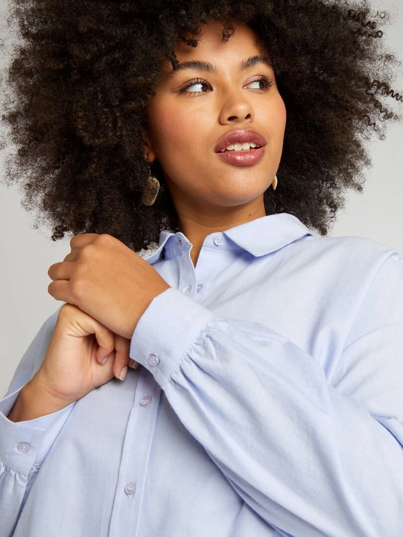 Chemise large en coton   Bleu