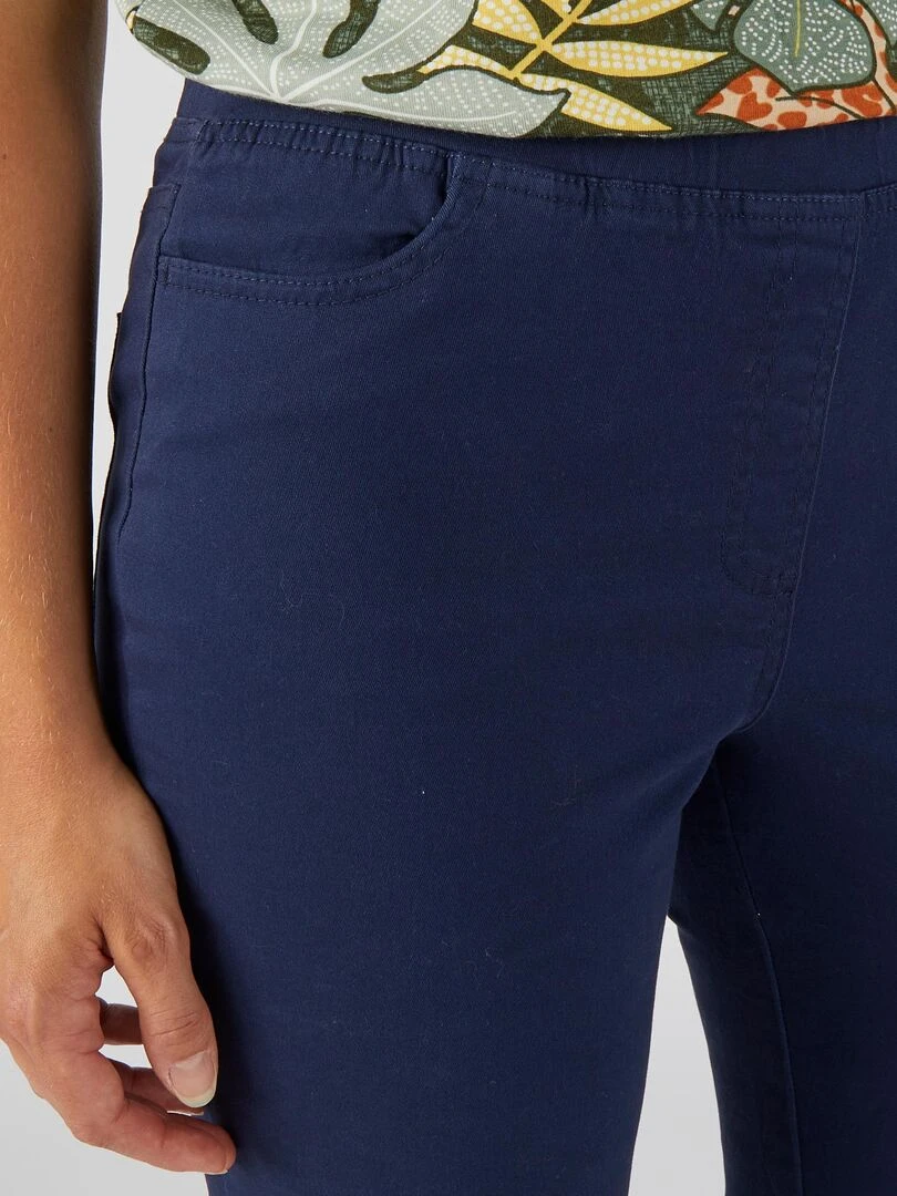 Pantalon gabardine extensible   Damart   Bleu marine
