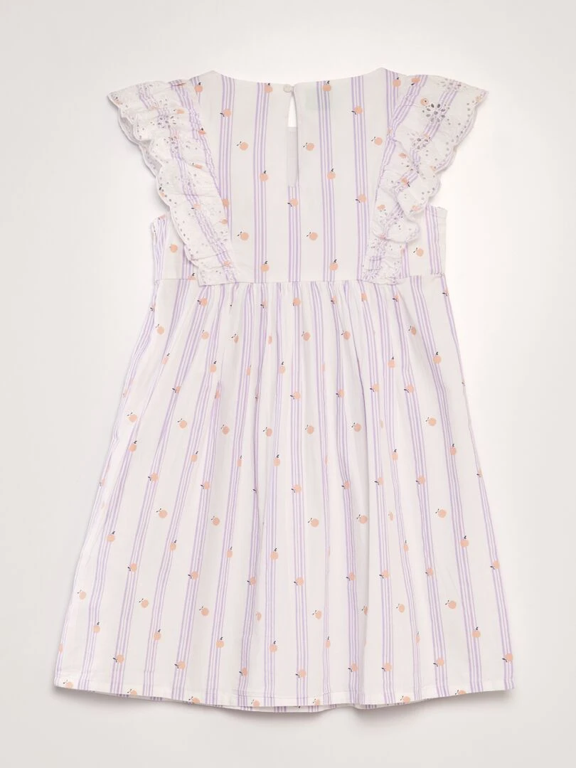 Robe à volants Blanc/violet