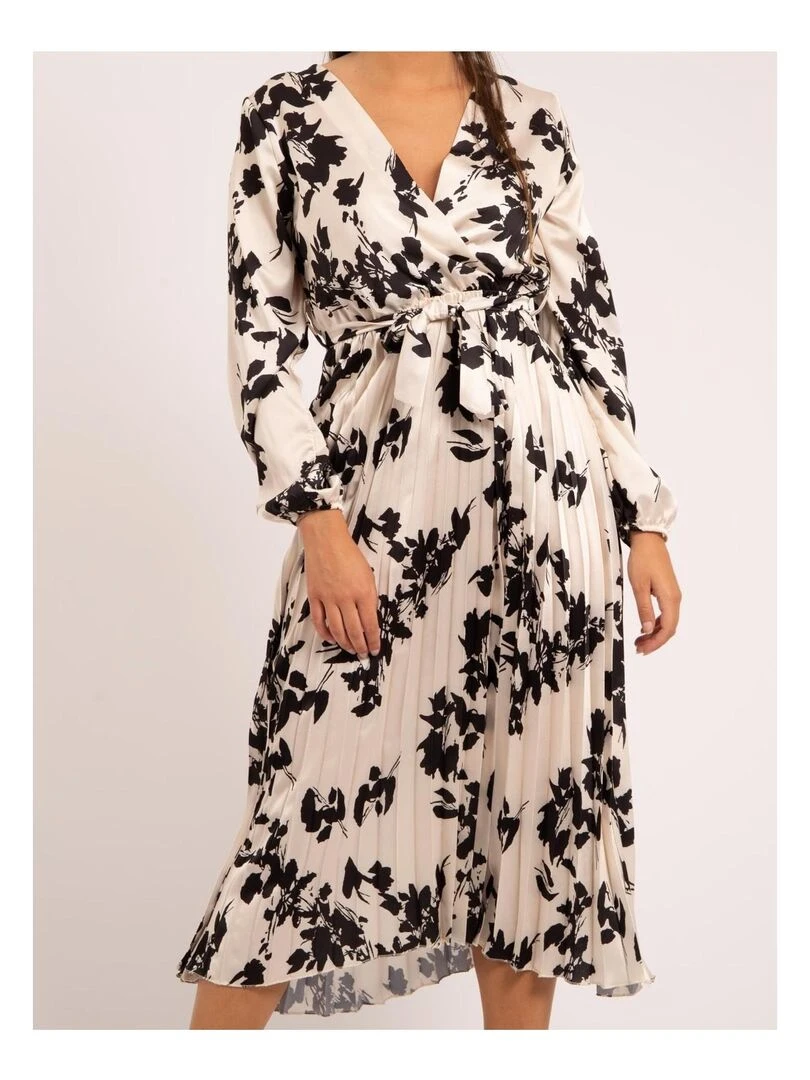 Robe longue motifs ICHELLE   Ecru