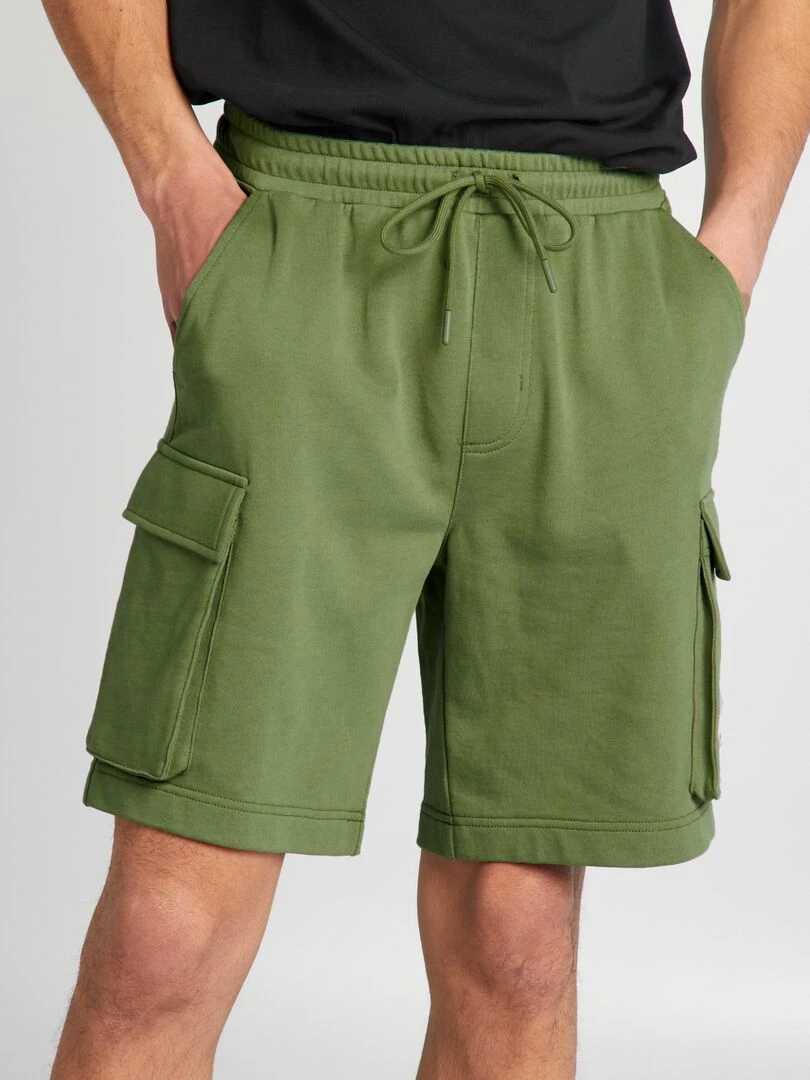 Short en coton multipoche Vert