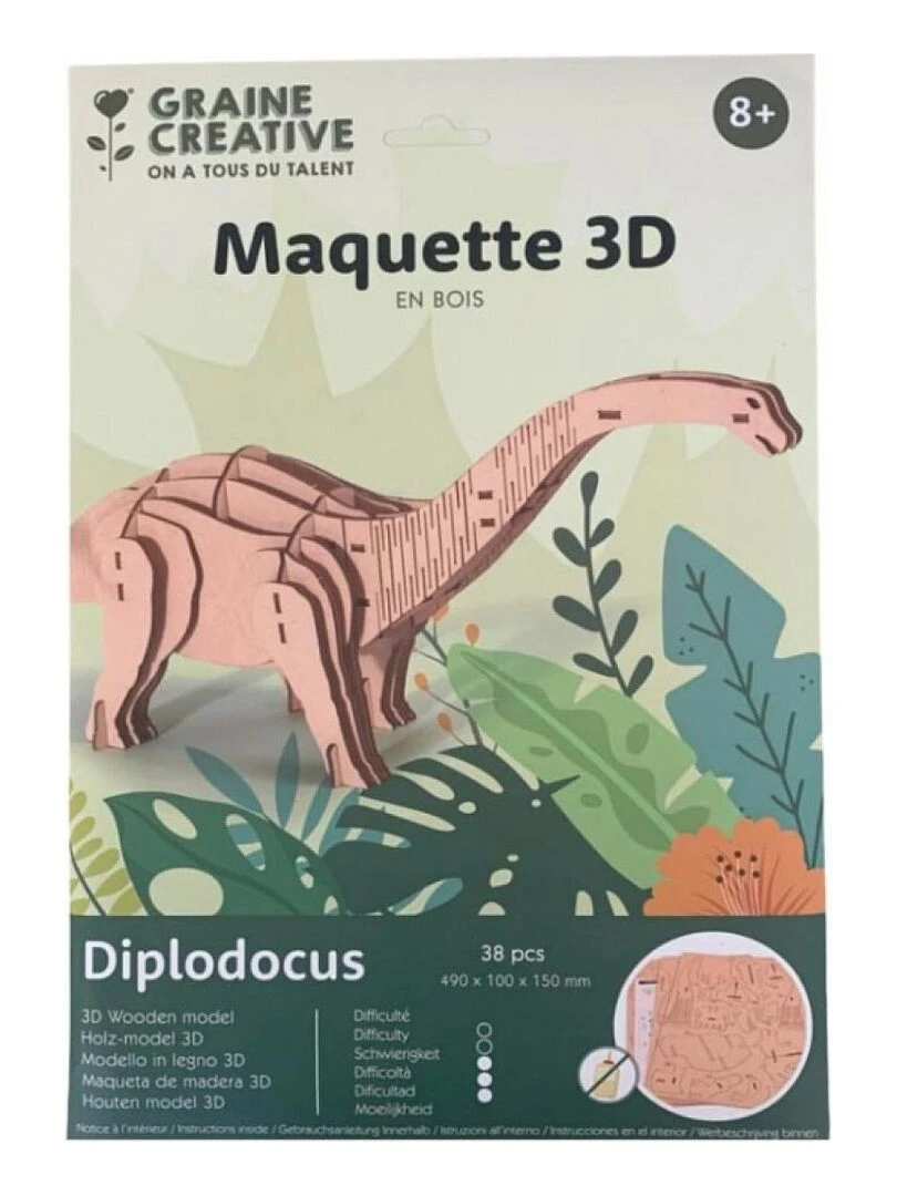 Maquette en bois 3D Diplodocus 38 pcs N/A