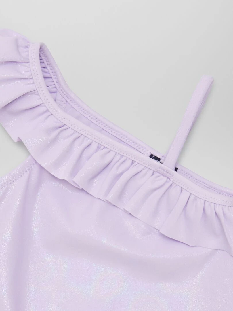 Maillot de bain asymétrique effet sirène 1 pièce Lila