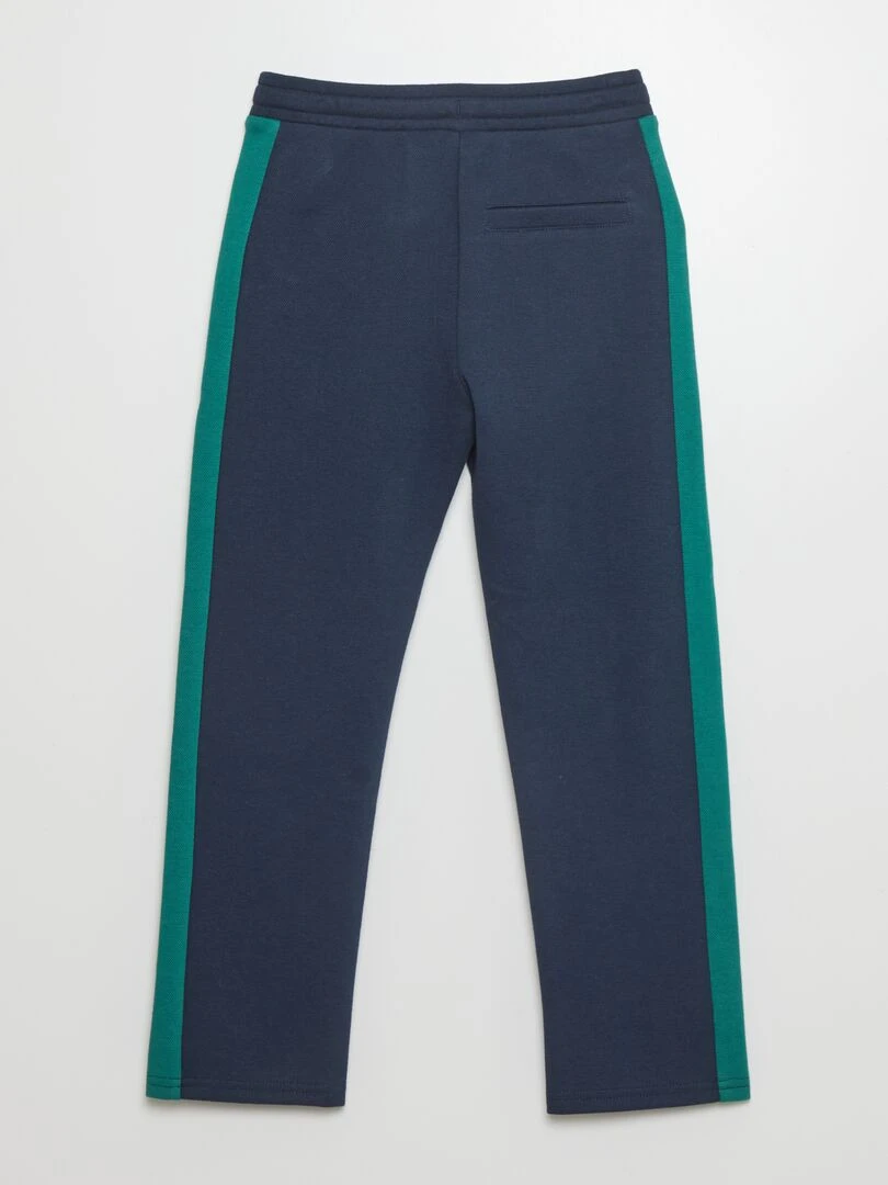 Pantalon de jogging en piqué de coton BLEU