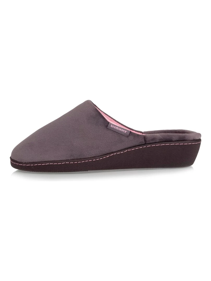 Chaussons mules talon Femme Gris foncé   Gris