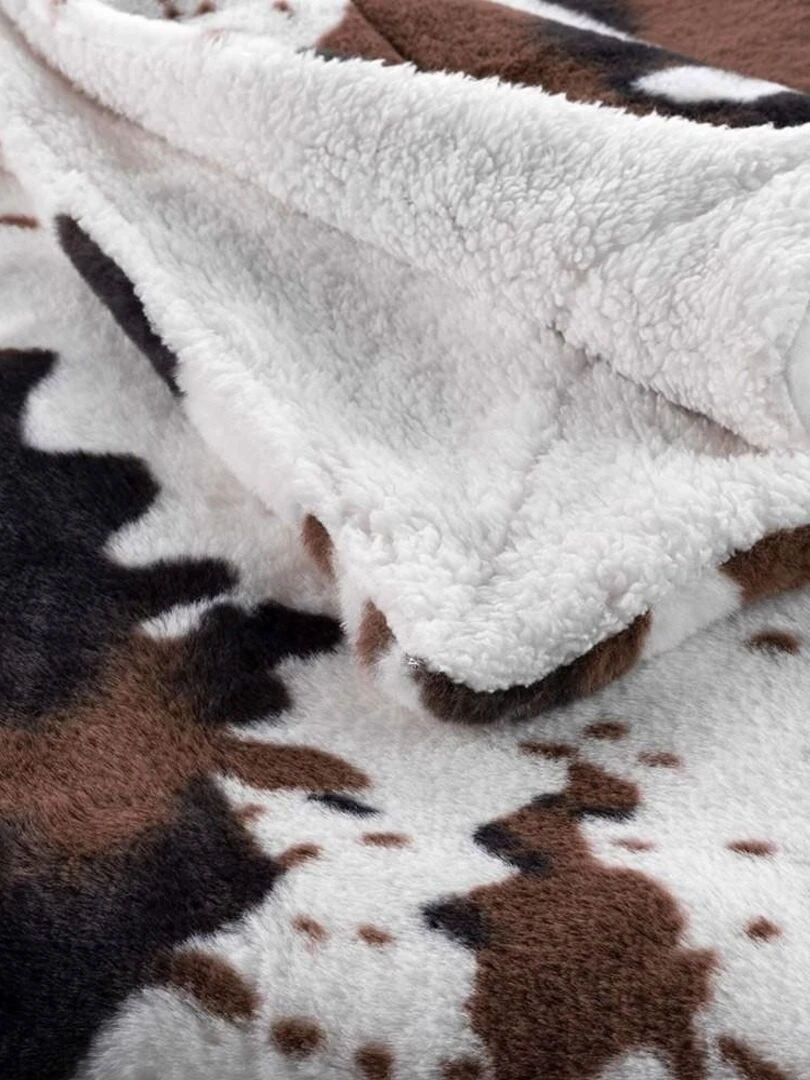 Plaid 125x150 cm imitation fourrure sherpa Western   Blanc