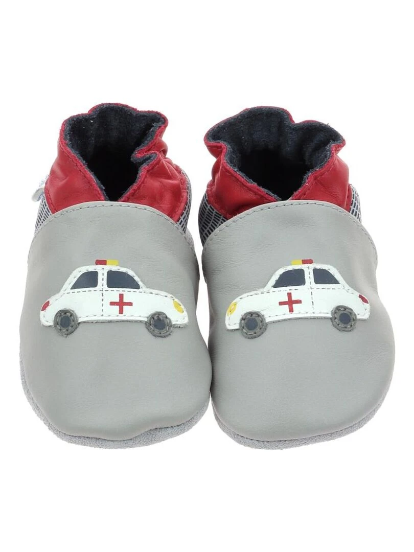 Chaussons Cuir Heroes Car Gris