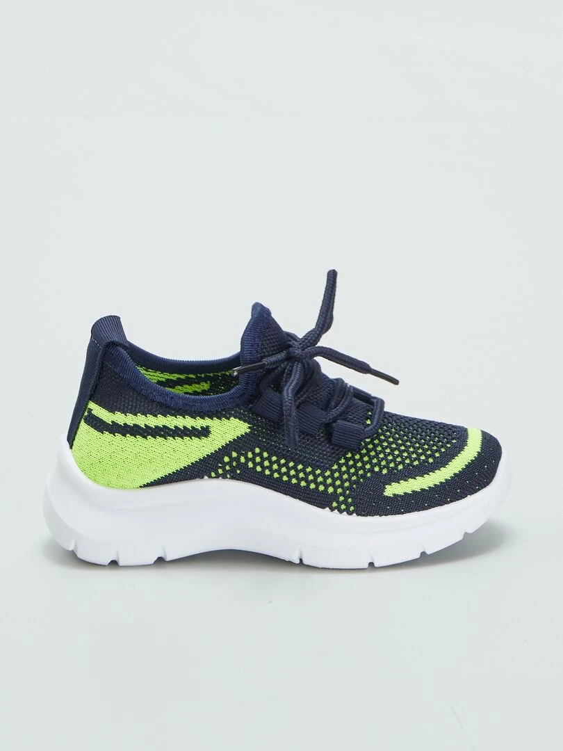 Baskets en mesh bicolore Bleu/jaune