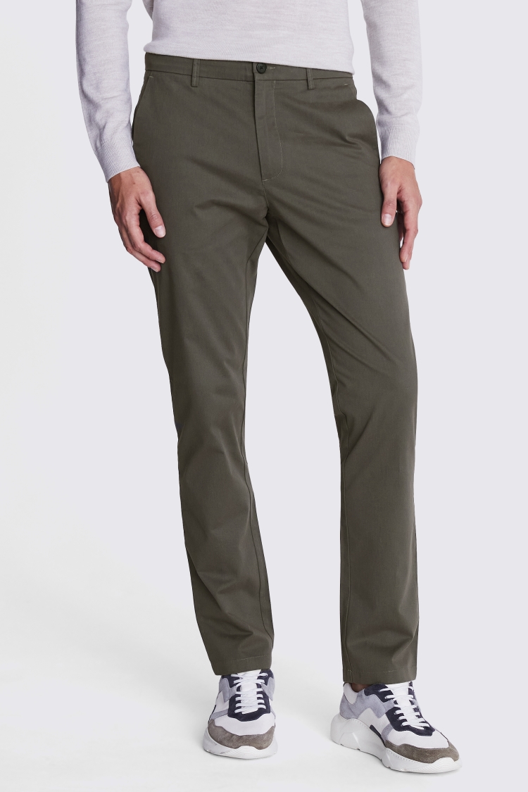 Tailored Fit Off White Stretch Chinos    Buy Online at Moss