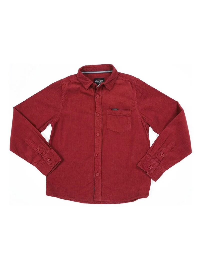 Chemise manches longues velours TOWEN J Bordeaux