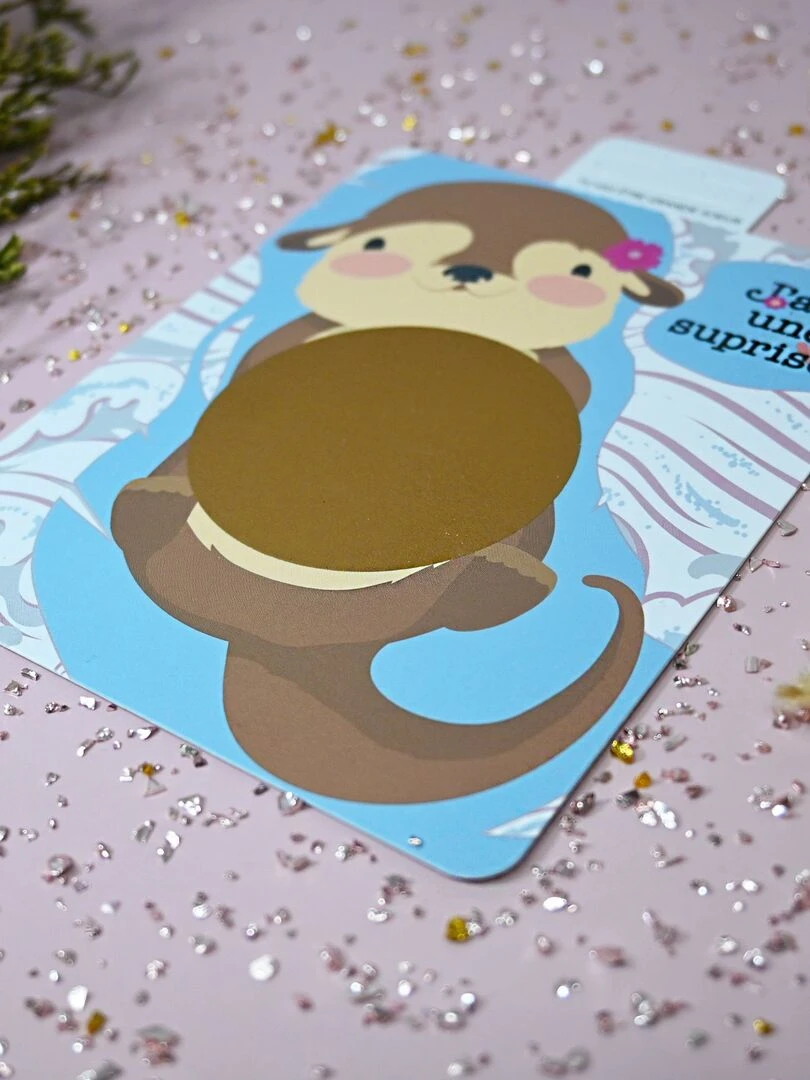 Carte à gratter   Je vais être grande sœur   Blanc