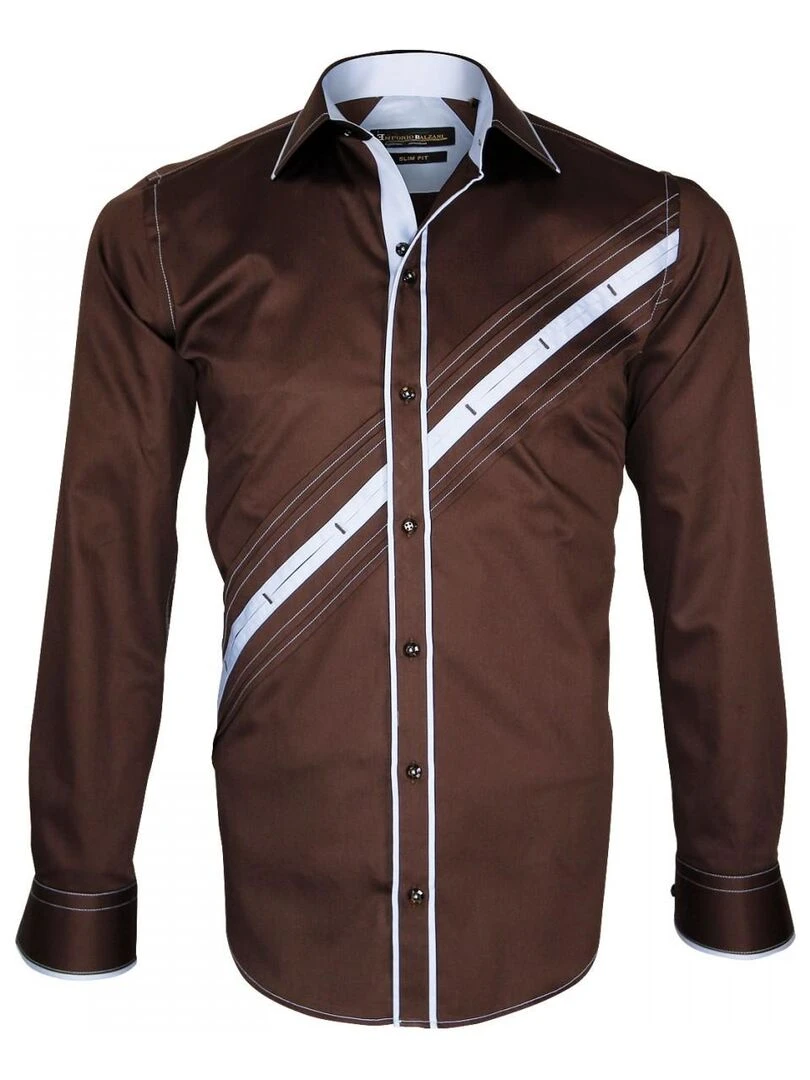 Chemise mode LAZZIO Marron