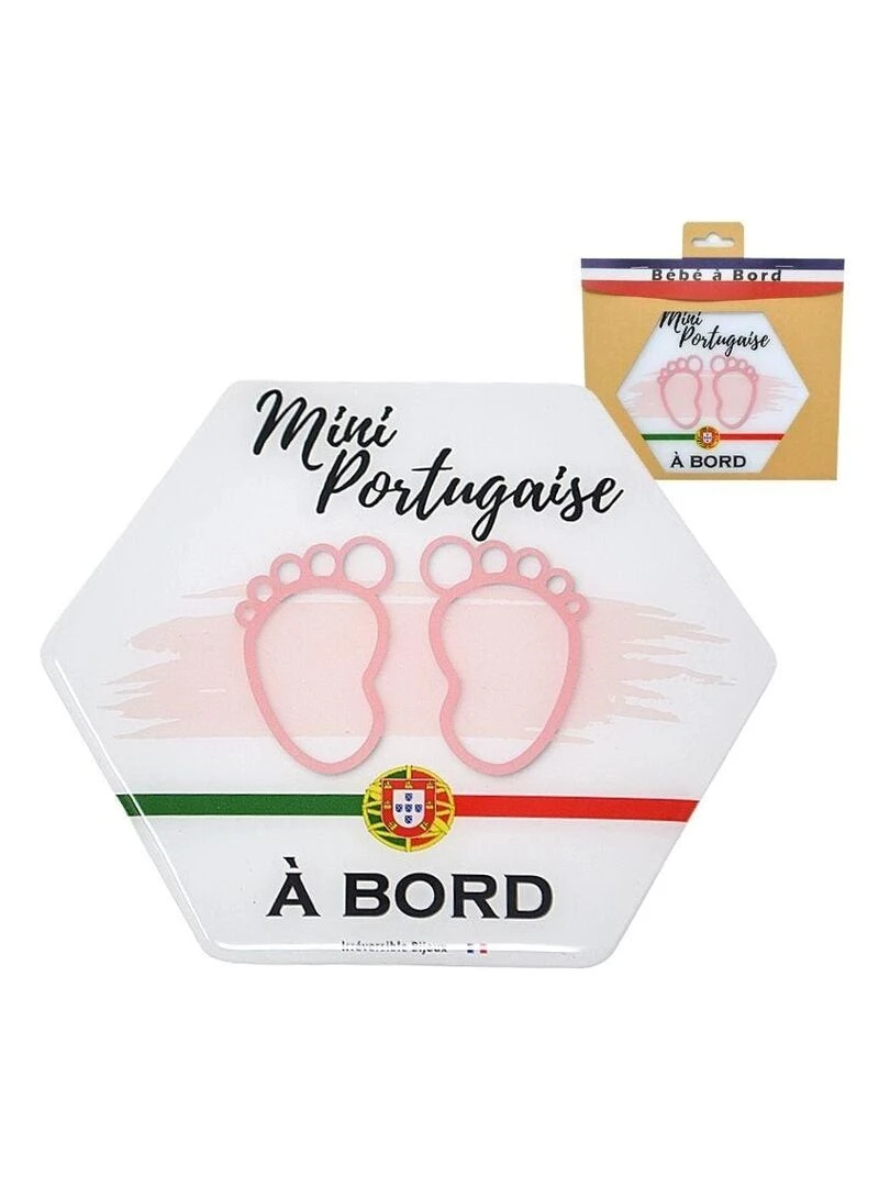 Adhésif / Autocollant bébé à bord Portugais(e) à bord Rose Rose