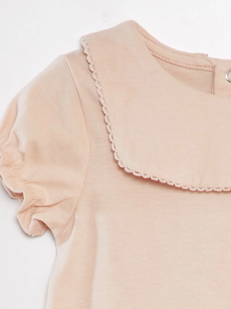 T shirt à manches ballons   Beige