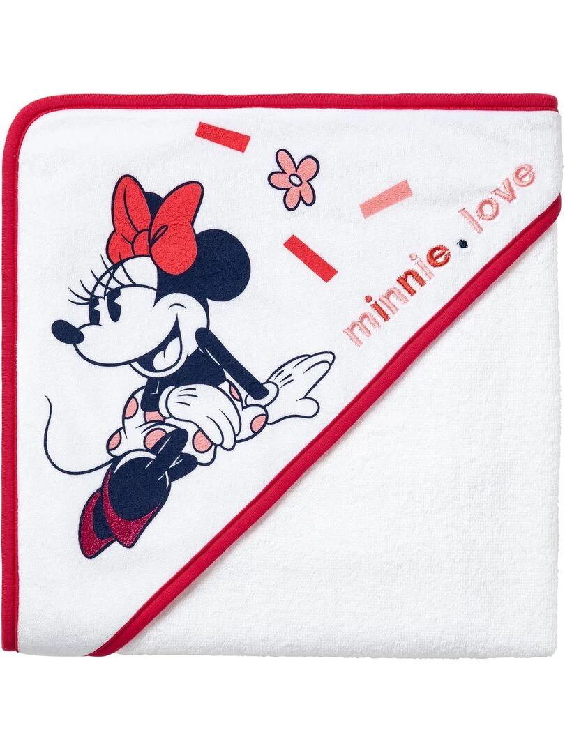 Cape de bain 80x80 cm Minnie Confettis Rose