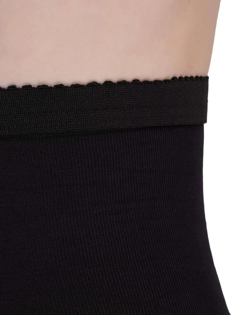 Giulia   Talia Control Collant semi transparente 40den avec taille haute et bas galbant   Noir   S   Noir