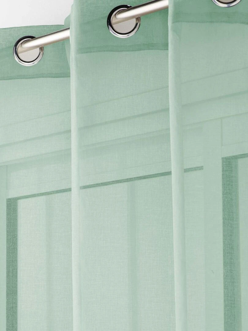 Voilage sablé à finition brodée   Vert olive