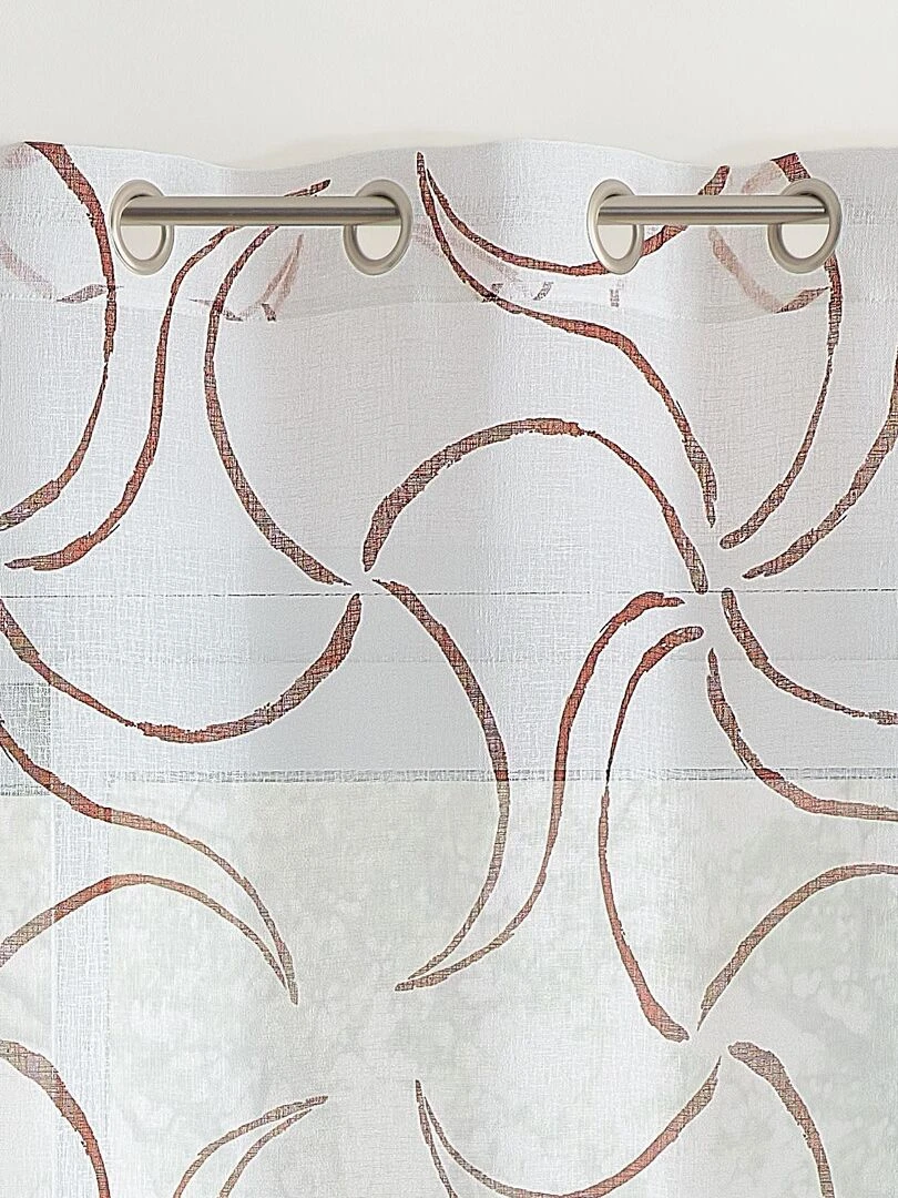 Voilage au style géométrique coloré   Rouge brique