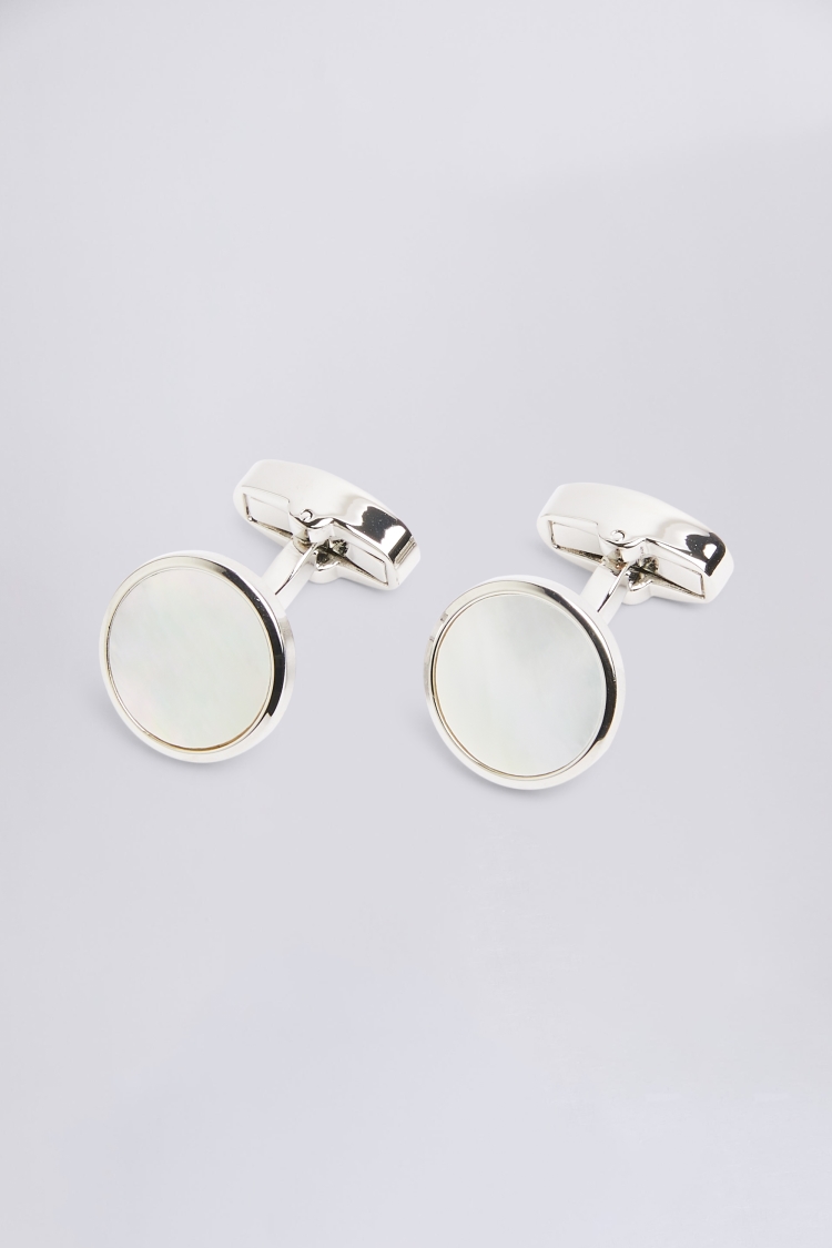 Silver Mother of Pearl Cufflinks Buy Online at Moss