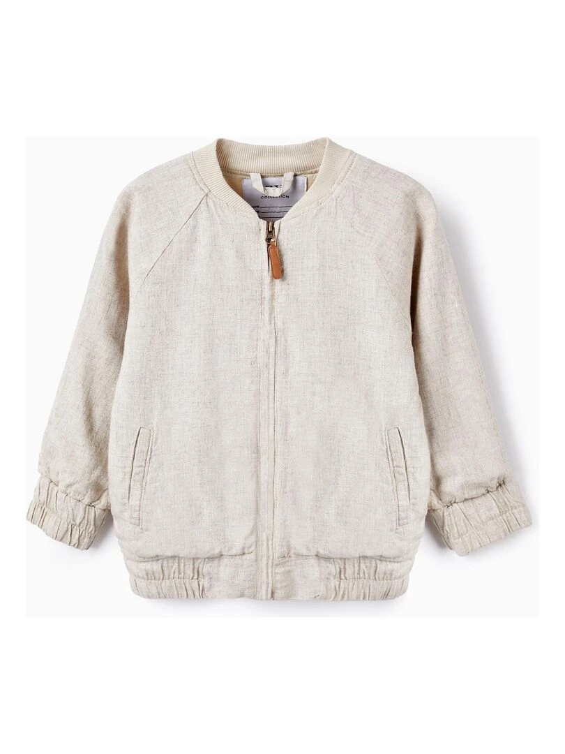 Veste Bomber en Lin pour Garçon Beige