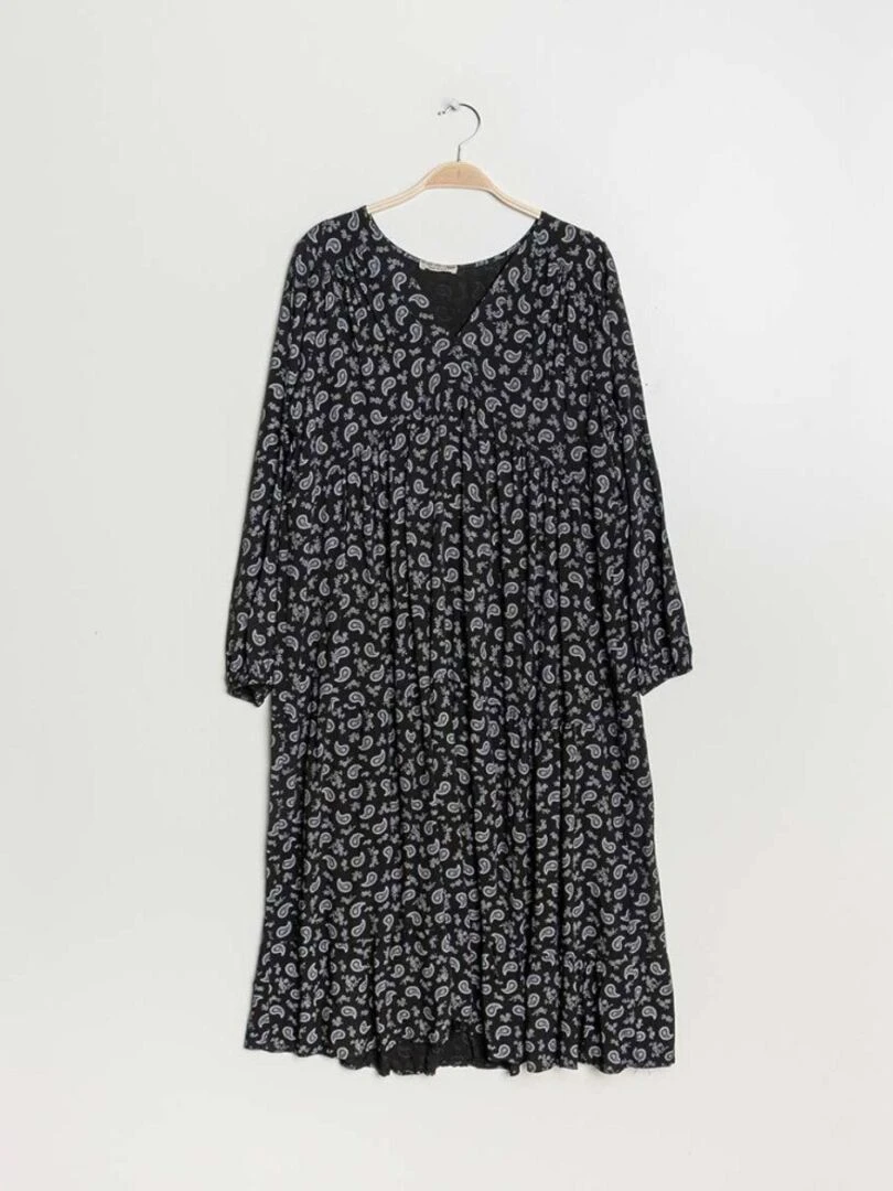 Robe midi imprimée Noir