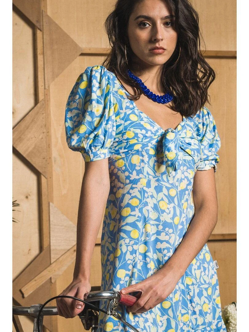 Lee Cooper   Robe manches courtes viscose  LOCA MC   Bleu ciel