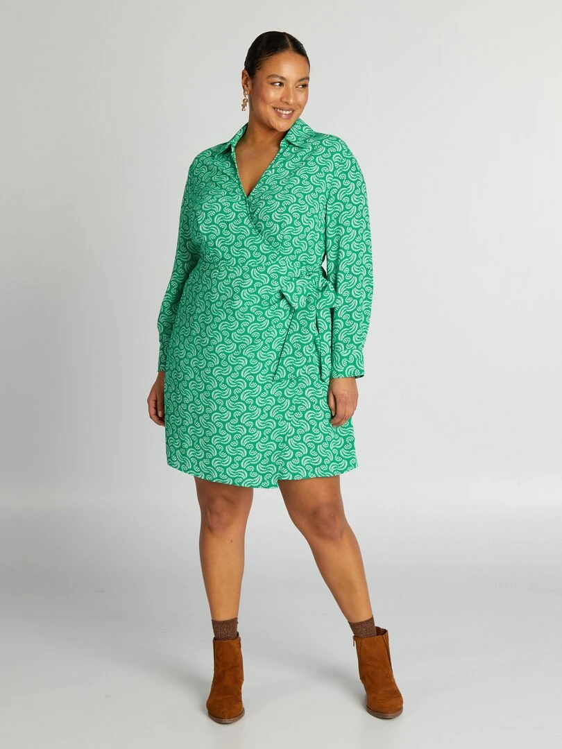 Robe portefeuille Vert