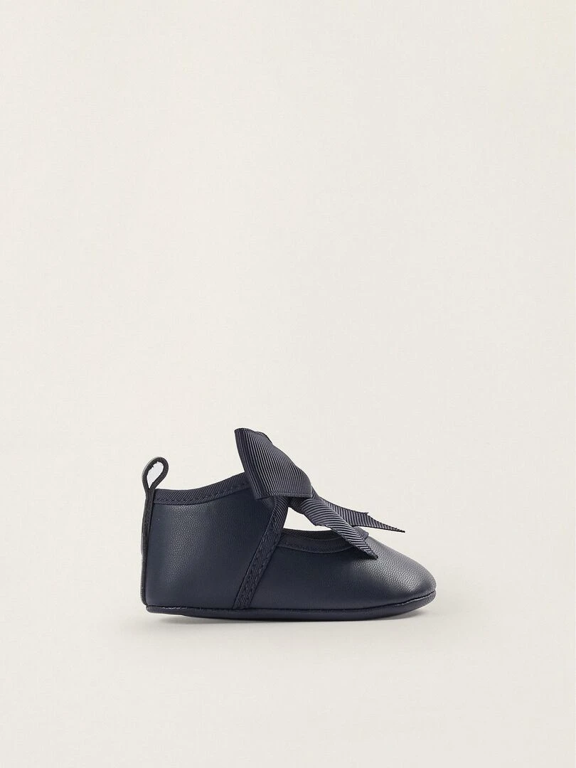 Ballerines avec Noeud pour Nouveau Né ATLANTIC COMPANY Bleu foncé